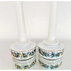 Vintage Avon "Partridge in a Pear Tree" Candlestick Holders 12 Days of Christmas